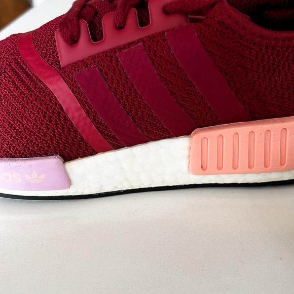 Adidas NMD R1 Sneaker Collegiate Burgundy White B37646 Womens Sz 7.5 - Picture 11 of 16